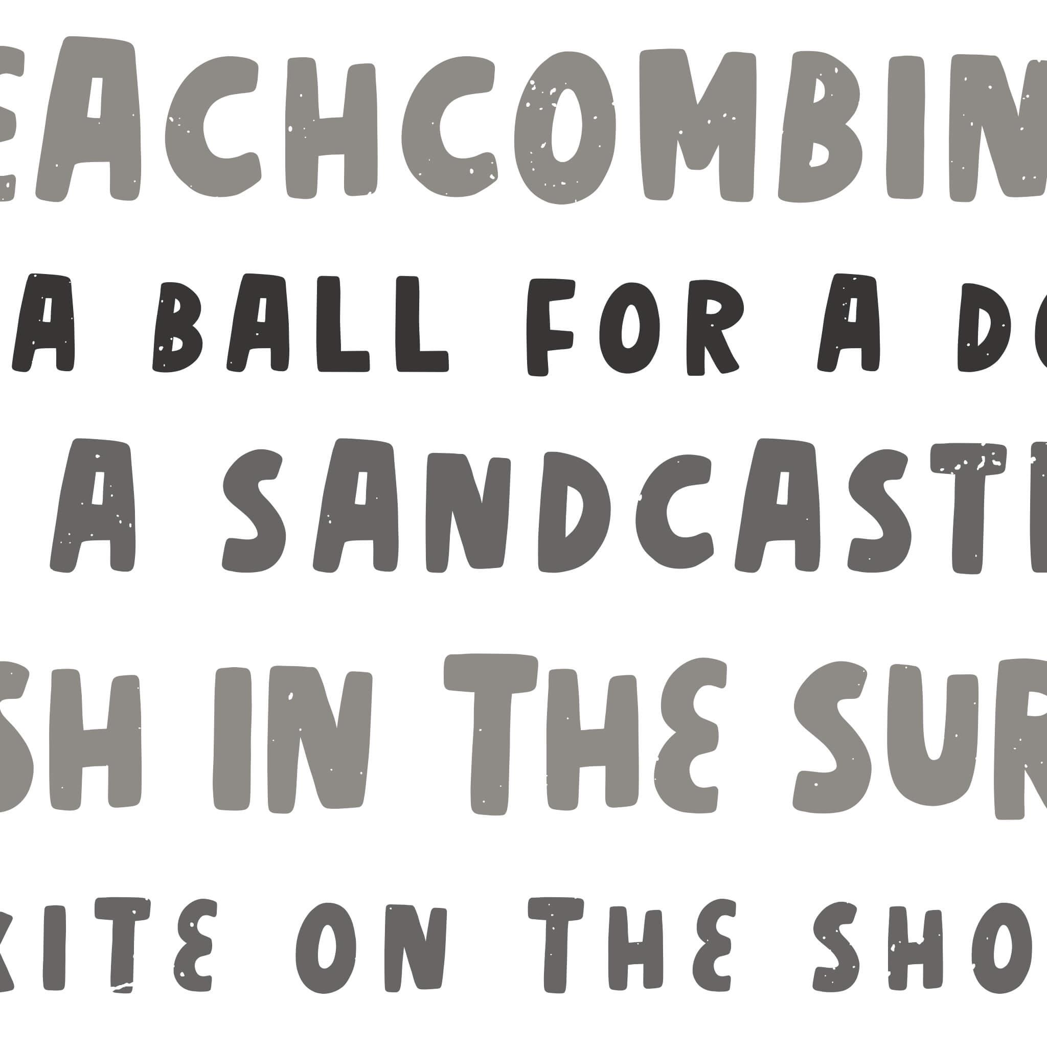 Close-up view of list of things to do at the beach in black and white