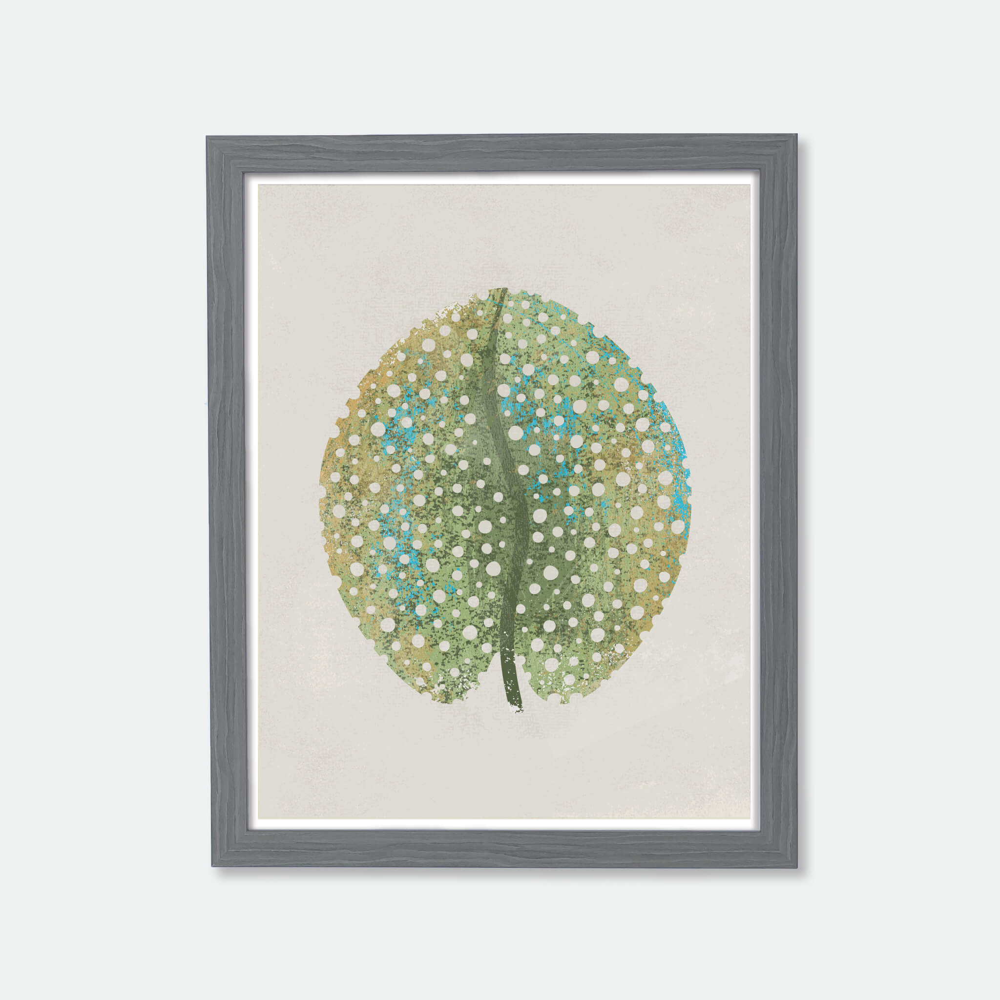 Illustration of sea colander seaweed in wood frame